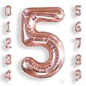 AULE 40 Inch Rose Gold 5 Balloon Number Foil 0-9 Birthday Big Numbers