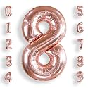 AULE 40 Inch Rose Gold 8 Balloon Number Foil 0-9 Birthday Big Numbers