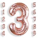 AULE 40 Inch Rose Gold 3 Balloon Number Foil 0-9 Birthday Big Numbers