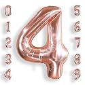 AULE 40 Inch Rose Gold 4 Balloon Number Foil 0-9 Birthday Big Numbers