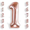 AULE 40 Inch Rose Gold 1 Balloon Number Foil 0-9 Birthday Big Numbers