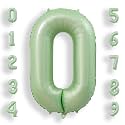 AULE 40 Inch Sage Green 0 Balloon Numbers Foil 0-9 Birthday Big Numbers