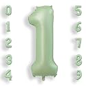AULE 40 Inch Sage Green 1 Balloon Numbers Foil 0-9 Birthday Big Numbers