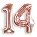 AULE 40 Inch Rose Gold 14 Balloon Number Foil 0-9 Birthday Big Numbers