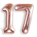 AULE 40 Inch Rose Gold 17 Balloon Number Foil 0-9 Birthday Big Numbers