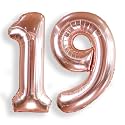 AULE 40 Inch Rose Gold 19 Balloon Number Foil 0-9 Birthday Big Numbers