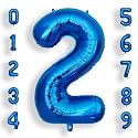 AULE 40 Inch 2 Blue Balloon Number Foil 0-9 Birthday Big Numbers