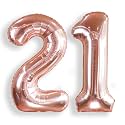 AULE 40 Inch Rose Gold 21 Balloon Number Foil 0-9 Birthday Big Numbers
