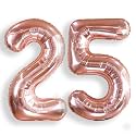 AULE 40 Inch Rose Gold 25 Balloon Number Foil 0-9 Birthday Big Numbers
