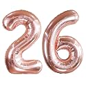 AULE 40 Inch Rose Gold 26 Balloon Number Foil 0-9 Birthday Big Numbers