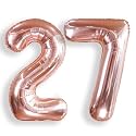 AULE 40 Inch Rose Gold 27 Balloon Number Foil 0-9 Birthday Big Numbers