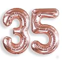 AULE 40 Inch Rose Gold 35 Balloon Number Foil 0-9 Birthday Big Numbers