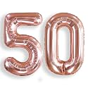 AULE 40 Inch Rose Gold 50 Balloon Number Foil 0-9 Birthday Big Numbers