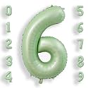 AULE 40 Inch Sage Green 6 Balloon Numbers Foil 0-9 Birthday Big Numbers