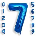 AULE 40 Inch 7 Blue Balloon Number Foil 0-9 Birthday Big Numbers
