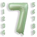AULE 40 Inch Sage Green 7 Balloon Numbers Foil 0-9 Birthday Big Numbers