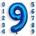 AULE 40 Inch 9 Blue Balloon Number Foil 0-9 Birthday Big Numbers