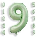AULE 40 Inch Sage Green 9 Balloon Numbers Foil 0-9 Birthday Big Numbers