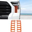 Aunginsy Car Front Headlights Grille Vent Trim Cover Compatible with Toyota Tundra 2022-2025 Pickup Front Grill Mesh Grille Grid Inserts Air Intake Vent Decorative Frame Protector ABS Accessories
