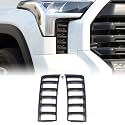 Aunginsy Car Front Headlights Grille Vent Trim Cover Compatible with Toyota Tundra 2022-2025 Pickup Front Grill Mesh Grille Grid Inserts Air Intake Vent Decorative Frame Protector ABS Accessories