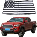 Aunginsy Front Windshield Sunshade Compatible with Toyota Tacoma 2006-2026, Car Windshield Sunshades Foldable Reflective Sun Visor for UV Rays and Sun Heat Protection Car USA Flag Pattern Accessories