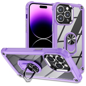 for iphone xx pro case with screen protectorcrystal clear anti-yellow heavy duty acrylic protective phone case with magnetic kickstand 6134purple