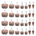 AUPREX 28 Pcs Flap Wheel Sander Set, 60/80/120/240 Grits Sanding Wheel for Drill,1/4 Inch Hex Shank Die Grinder Accessories, Drill Sanding Attachment of 7 Sizes