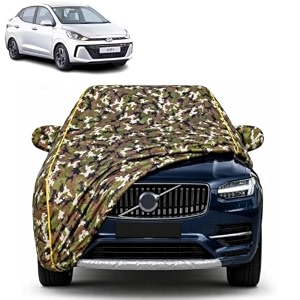 aura 100 waterproof car cover  dustproof sun protection cover  soft cotton lining  triple stitched  mirror pocket  antenna pocket  all weather body cover army