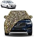 Aura 100% Waterproof Car Cover | Dustproof Sun Protection Cover | Soft Cotton Lining | Triple Stitched | Mirror Pocket | Antenna Pocket | All Weather Body Cover (Army)