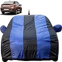 Aura Dustproof Car Cover with Mirror &amp; Antenna Pockets, Royal Blue Stripes, Taffeta Polyster,Triple Stitched, Compatible with Hyundai Aura Car Cover (2020 to 2024), Aura Car Accessories
