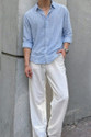 AuraArc Loose Fit Men White Trousers