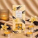 AuraDecor Vanilla Scented Tealight Candles Pack of 10 | 3-Hour Burn Paraffin Wax Lights for Home Decor, Spa, Relaxation &amp; Festive Decor