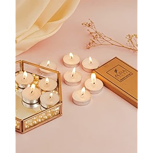 auradecor unscented tealight candles pack of 10  3-hour burn wax lights in cups for home decor events meditation amp emergency use