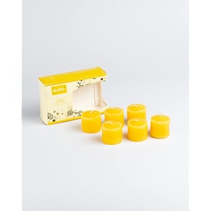 auradecor fragrance votive candles  smokeless scented candle  aroma candles  candles for decoration  wedding candle  burns upto 8 hours pack of 6 lemon 