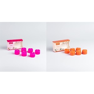 auradecor fragrance votive candles  smokeless scented candle  aroma candles for decoration  wedding candle  burns upto 8 hours pack of 6 orange amp rose wax