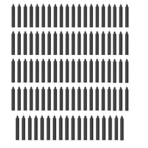 auradecor pack of 98 stick candles  especially meant for healing chakras ritual candleschime candles decoration lighting home decor  burning time 3 to 4 hours each black