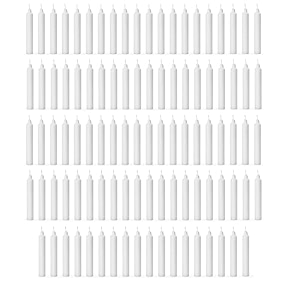 auradecor pack of 98 stick candles  especially meant for healing chakras ritual candleschime candles decoration lighting home decor  burning time 3 to 4 hours each white