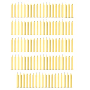 auradecor pack of 98 stick candles  especially meant for healing chakras ritual candleschime candles decoration lighting home decor  burning time 3 to 4 hours each yellow