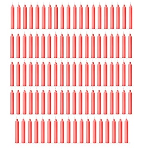 auradecor pack of 98 stick candles  especially meant for healing chakras ritual candleschime candles decoration lighting home decor  burning time 3 to 4 hours each red