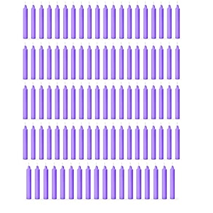 auradecor pack of 98 stick candles  especially meant for healing chakras ritual candleschime candles decoration lighting home decor  burning time 3 to 4 hours each purple