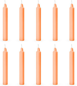 auradecor pillar candle set of 10 orange candle