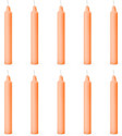 AuraDecor Pillar Candle Set Of 10 (Orange) Candle
