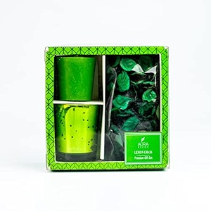 auradecor premium votive candle gift set  lemon grass fragrance votive pillar candle  potpourri for home decor