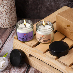 AuraDecor Scented Soy Wax Jar Candle Long-Lasting