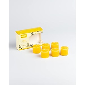 auradecor set of 6 fragrance votive candles burning time 5 hours 3  35 cm lemon wax