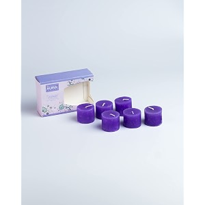 auradecor set of 6 fragrance votive candles burning time 5 hours 3  35 cm lavender