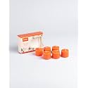 AuraDecor Set Of 6 Fragrance Votive Candles (Burning Time 5 Hours) (3 * 3.5 Cm) (Orange), Wax
