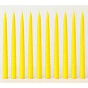 AuraDecor Taper Candle Pack || Celebration || 10 inch Candle || Dripless || Smokeless Candle || Burnng Time 8 Hours (Spiral (Pack of 10), Yellow)