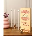 AuraDecor Ivory Taper Candles – Dripless &amp; Smokeless Dinner Candles for Celebrations, Events &amp; Home Decor | 10-Inch, Long Burning Time up to 8 Hours (Pack of 12)