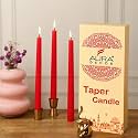 AuraDecor Taper Candles Pack || Dinner|| Celebration Candles || 10 inch Candles || Dripless || Smokeless Candle || Burnng Time 8 Hours (Pack of 12, Red)